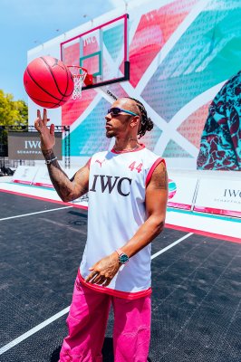 Lewis Hamilton em evento da IWC